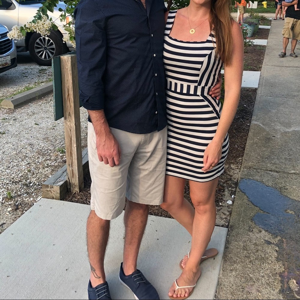 Nautical striped mini dress